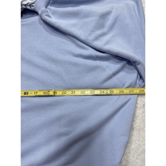 Anthropologie Maeve Twofer Sweatshirt Blue Striped Trim Preppy Comfy Size XL New - Picture 6 of 10